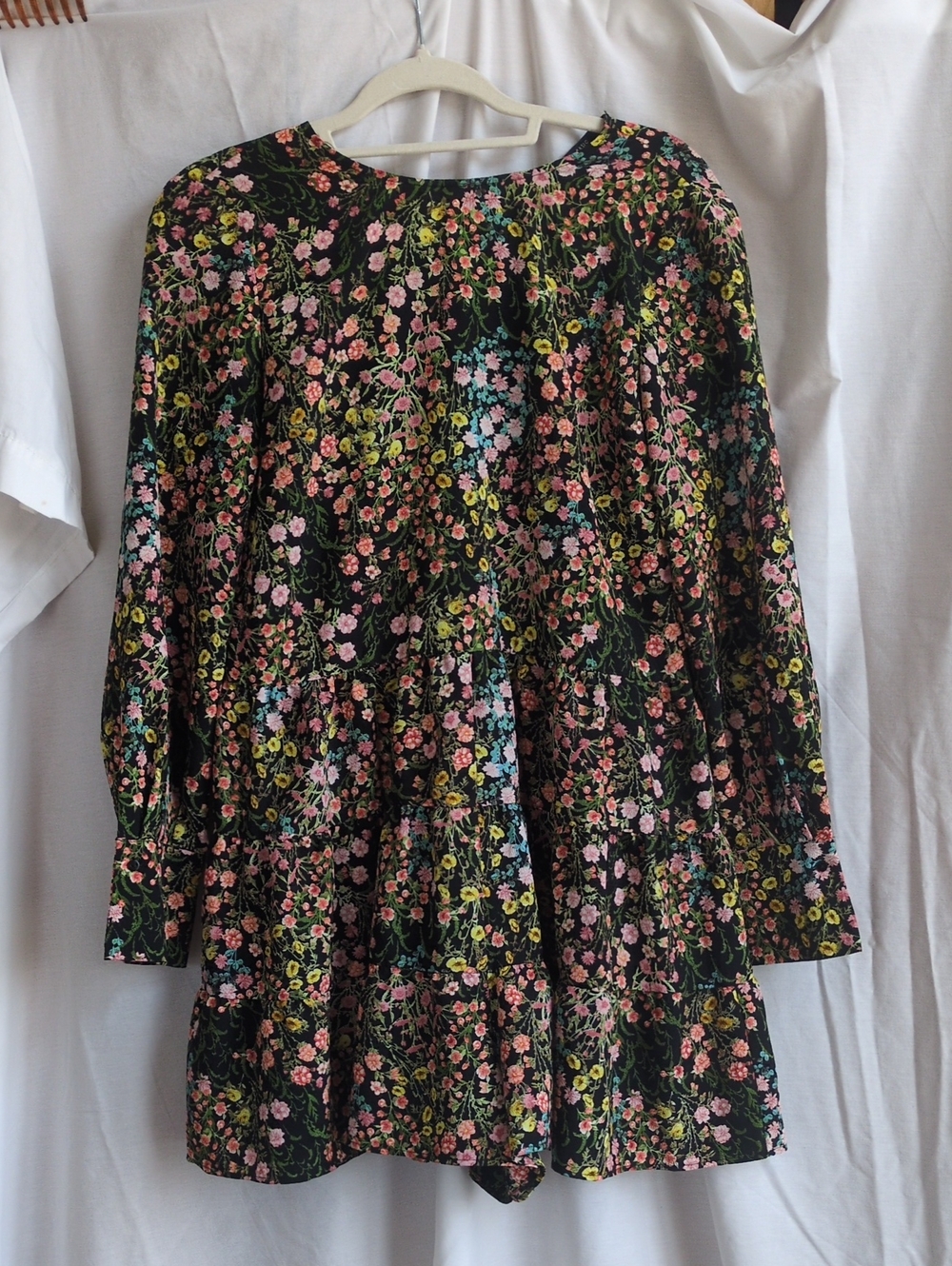 Floral Tiered Long-Sleeve Romper